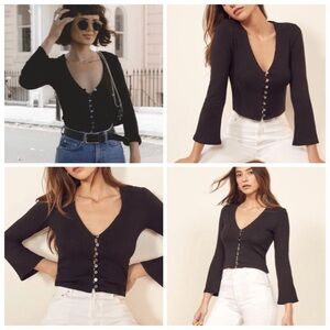 Reformation gellar knip long sleeve top